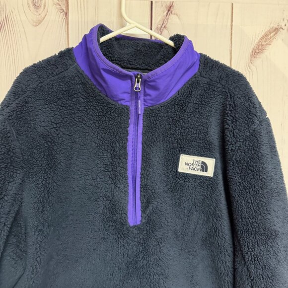 The North Face Campshire Fleece XXL Navy Purple 1/4 Zip EUC - Picture 2 of 12
